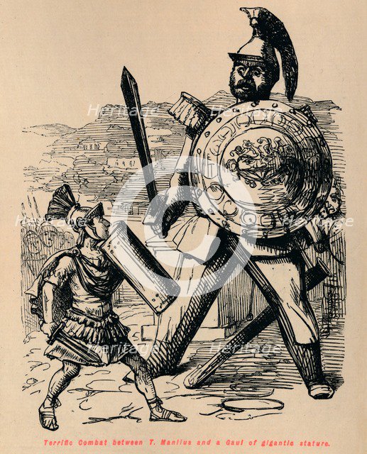 'Terrific Combat between T Manlius and a Gaul of gigantic stature