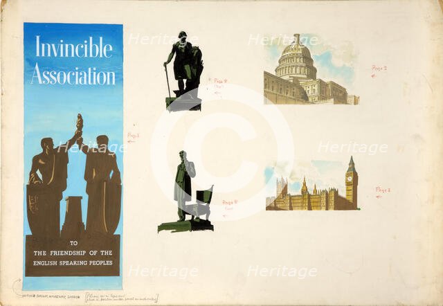 'Invincible Association. To the friendship of the English...', WWII poster, between 1939 and 1946. Creator: Central Office of Information.