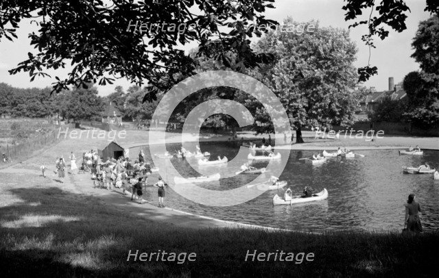 Boating lake, Greenwich Park, London, c1945-c1965. Artist: SW Rawlings