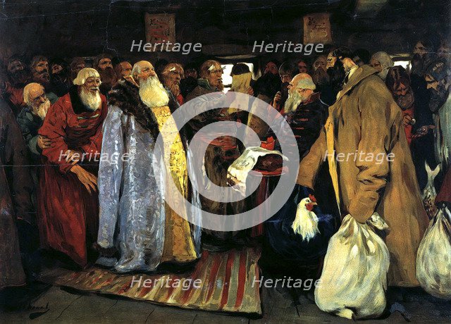 Arrival of a voivode, 1907.  Creator: Ivanov, Sergei Vasilyevich (1864-1910).