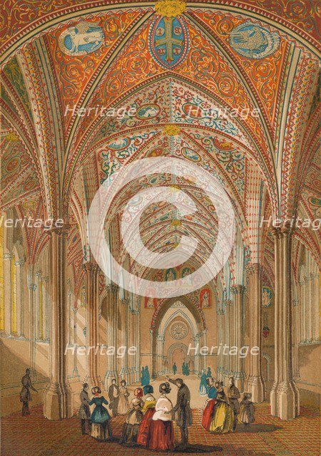'Interior of the Temple Church', c1845, (1864). Artist: Unknown.