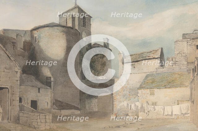 Fortified Entrance to a Welsh Town (East Gate of Caernarvon), ca. 1802. Creator: John Varley I.
