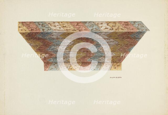 Ceiling of Baptistry Niche, Mission Dolores, c. 1940. Creator: Hilda Olson.