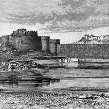 Ramparts of the town and citadel, Golconda, India, 1895. Artist: Unknown
