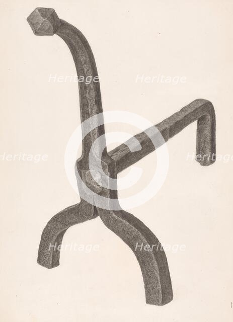 Andiron (one of pair), c. 1939. Creator: Jack Staloff.