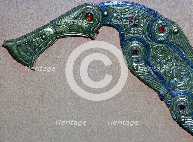 Detail of ornament on the shield from the Sutton Hoo ship-burial. Artist: Unknown
