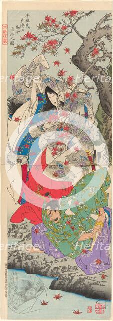 Taira Koremochi Conquering the Devil Woman on Mount Togakushi (Taira no Koremochi..., 1887. Creator: Tsukioka Yoshitoshi.