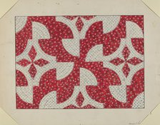 Applique Quilt, c. 1936. Creator: Margaret Linsley.