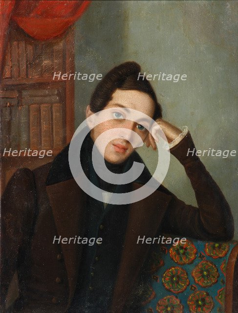 Portrait of the poet Yevgeny Abramovich Baratynsky (1800-1844), 1820s. Artist: Anonymous  