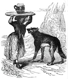 Little Red Riding Hood and the Wolf, 1842. Creator: Unknown.