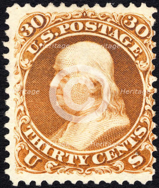 30c Franklin re-issue single, 1875. Creator: Unknown.