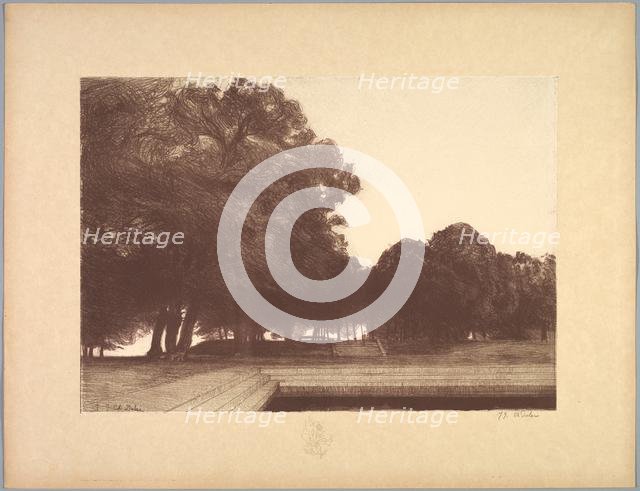 Suite de Paysages: Landscape, Plate 7, Remarque, Poppies, 1892-1893. Creator: Charles Marie Dulac (French, 1865-1898); Printed by Monrocq Frères, Paris.