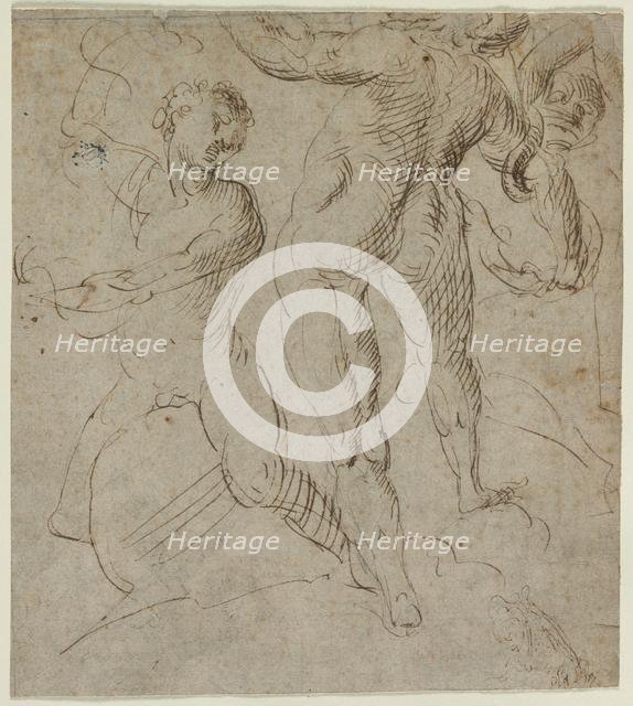 Laocoön (recto); Battle of the Milvian Bridge (fragment) (verso), second half 16th Century. Creator: Unknown.