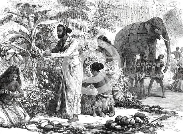 Preparing the decorations at Colombo, Ceylon, for the Royal Visit, from a sketch by one..., 1876. Creator: Unknown.