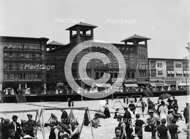 Bathing beach, Atlantic City, N.J., between 1900 and 1910. Creator: Unknown.