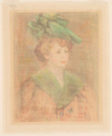 Lady with Green Hat (Mlle. Dieterle?), late 19th-early 20th century. Creator: Pierre-Auguste Renoir.
