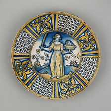 Display Plate with Judith Holding the Head of Holofernes, Deruta, 1500/1530. Creator: Unknown.