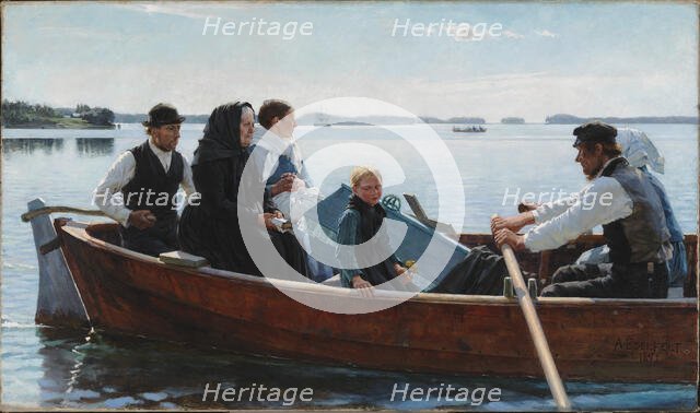 Conveying the Child's Coffin (A Child's Funeral), 1879. Creator: Albert Edelfelt.