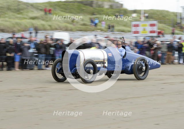 1925 Sunbeam 350 hp driven by Don Wales at Pendine Sands 2015. Creator: Unknown.