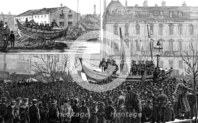 A life-boat in Manchester, 1883. Creator: Unknown.