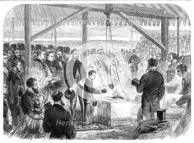 Prince Leopold laying the Foundation-Stone of a new infirmary at Bishop's Waltham, Hants., 1864. Creator: Unknown.