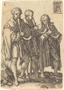 Three Musicians, 1551. Creator: Heinrich Aldegrever.