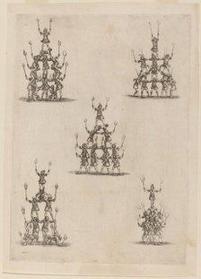 Pyramids of Jugglers, 1652. Creator: Stefano della Bella.