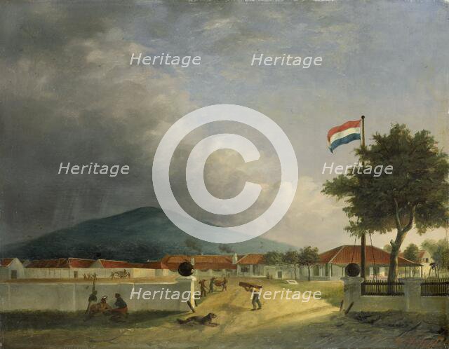 The Kedawong Sugar Factory near Pasuruan, Java, 1849. Creator: Herman Theodorus Hesselaar.