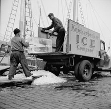 Ice used to store fish in ships, New York, 1943. Creator: Gordon Parks.