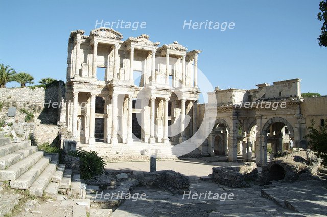 Celsus Library and the Gate of Mithridates, Ephesus, Turkey. Artist: Samuel Magal