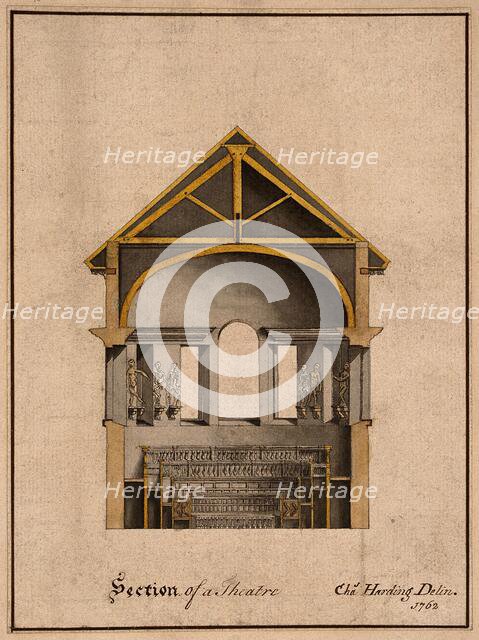 Section of a Theatre, 1762.  Creator: Charles Harding.