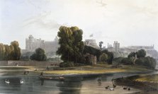 Windsor Castle from the River Thames at Eton, c1827-30. Creator: William Daniell (1769-1837).