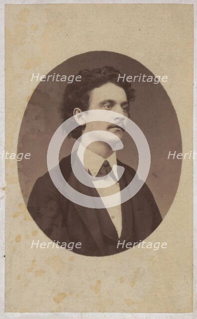 Portrait of the cellist and composer David Popper (1843-1913), 1867. Creator: Photo studio Max Auerbach.