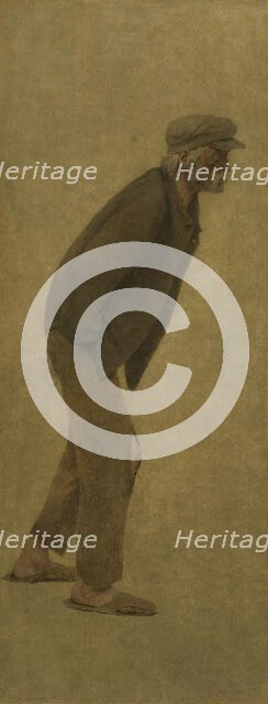 La Bouchée de pain : homme courbé en avant, mains dans les poches, c.1904. Creator: Fernand Pelez.