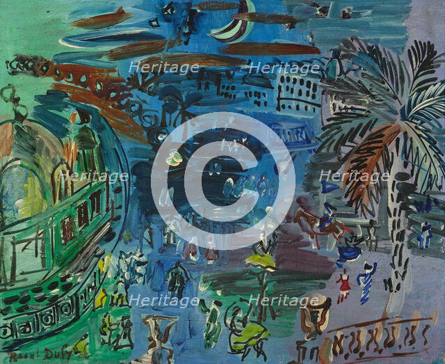 L'ancien casino de Nice, de nuit (The old casino in Nice at night), c1947. Creator: Dufy, Raoul (1877-1953).