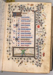 Hours of Charles the Noble, King of Navarre (1361-1425): fol. 3r, March, c. 1405. Creator: Master of the Brussels Initials and Associates (French).