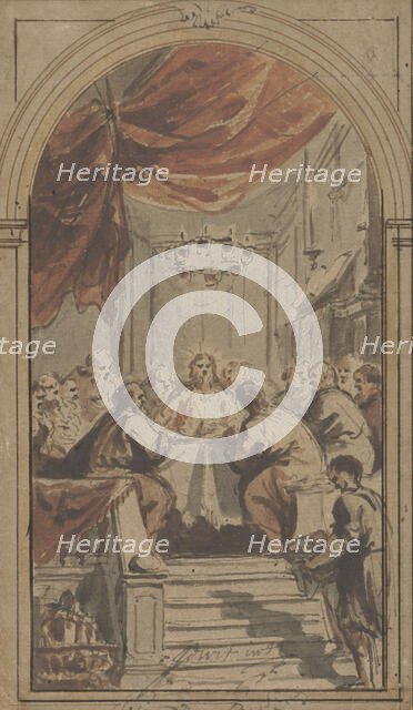 The Lord's Supper, presented in the upper room, c.1705-c.1754. Creator: Jacob de Wit.