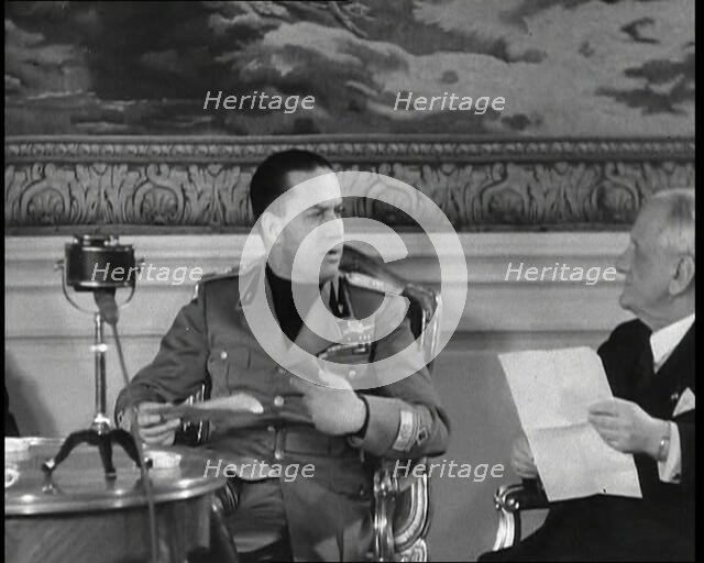 Galeazzo Ciano, Italian Foreign Minister Preparing to Speak, 1930s. Creator: British Pathe Ltd.