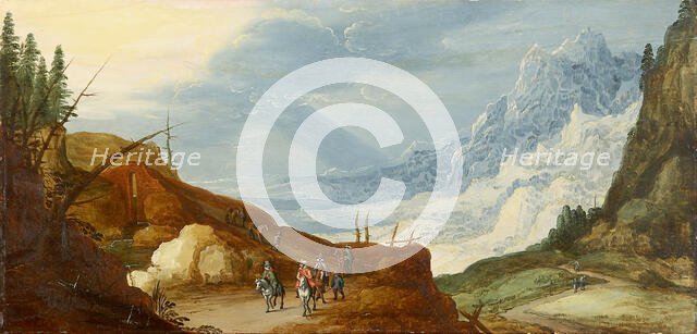 Mountain Landscape with Travelers, c1600-1700. Creator: Unknown.