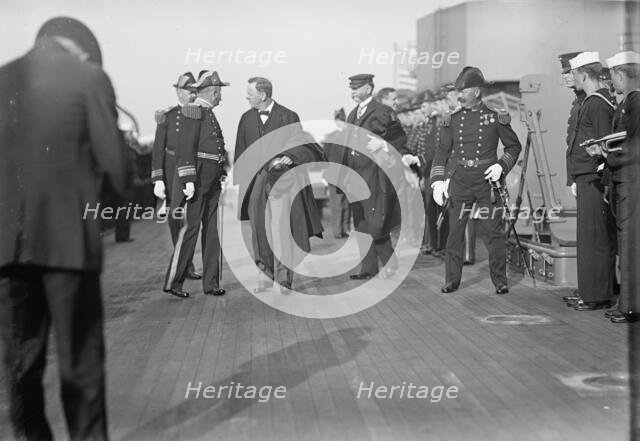 Target Practice - Daniels, Josephus; Badger, Charles Johnston, Rear Admiral, U.S.N.; Chapin..., 1913 Creator: Harris & Ewing.