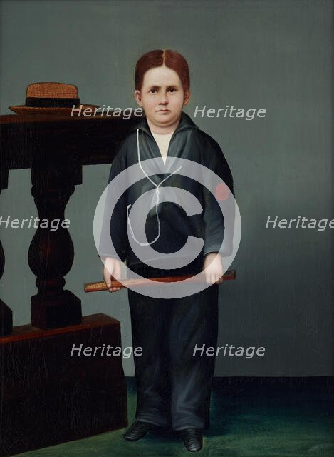 Portrait of a boy with double chin, after 1880. Creator: Unknown.