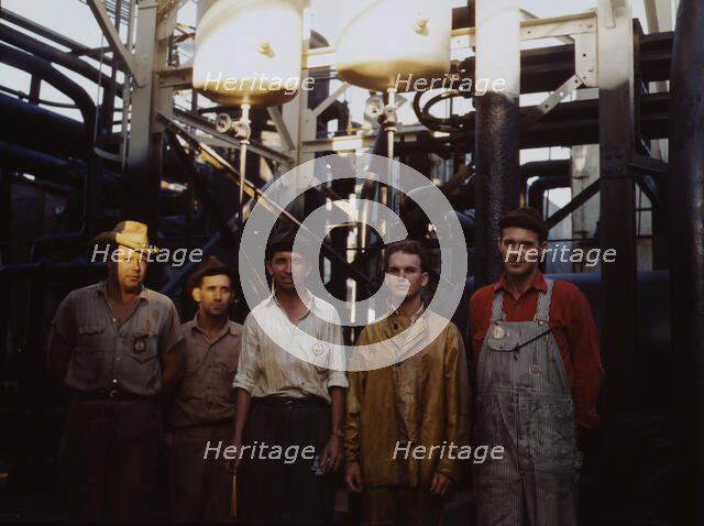 Employees at Mid-Continent Refinery, Tulsa, Okla., (1943?). Creator: John Vachon.