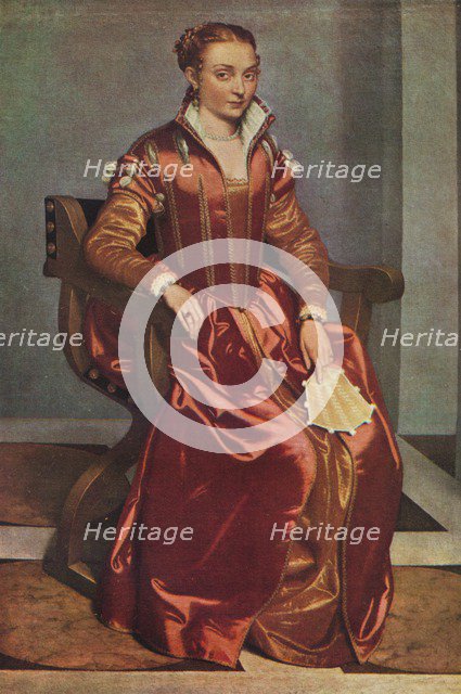 'Portrait of a Lady ('La Dama in Rosso')', c1556-60. Artist: Giovanni Battista Moroni.