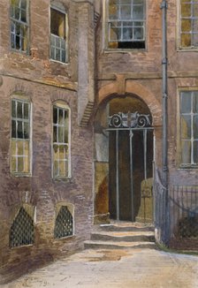 View of a gate in Elm Court, Inner Temple, London, 1879.                                        Artist: John Crowther