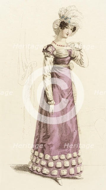 Fashion Plate (Parisian Evening Dress), 1819. Creator: John Bell.