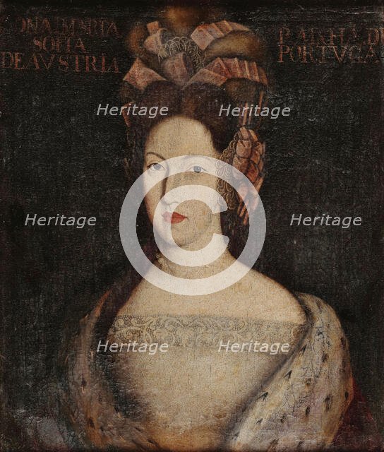 Portrait of Maria Sophia of Neuburg (1666-1699), Queen of Portugal, 1690s. Creator: Oliveira de Louredo, Antonio (active 1695-1704).