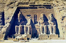 Statues of Rameses II outside the entrance to the main temple at Abu Simbel, Egypt, 13th Century BC. Artist: Unknown