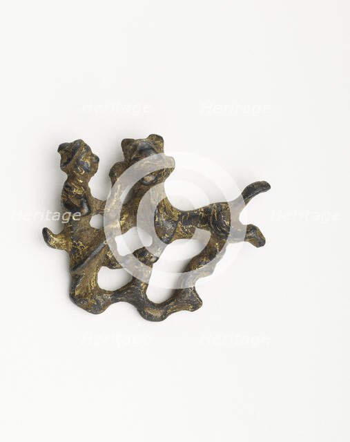 Ornament in the form of a man with an animal, Han dynasty, 206 BCE-220 CE. Creator: Unknown.