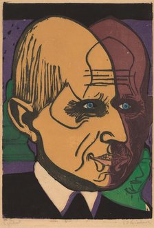 Head of Dr. Bauer, 1933. Creator: Ernst Kirchner.