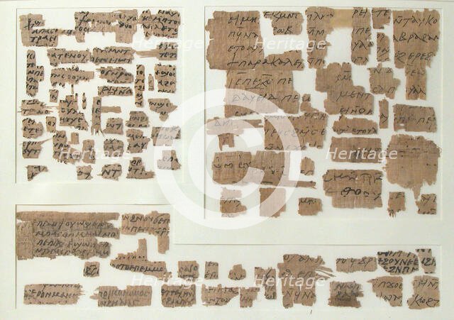 Papyri Fragments, Coptic, 7th century. Creator: Unknown.